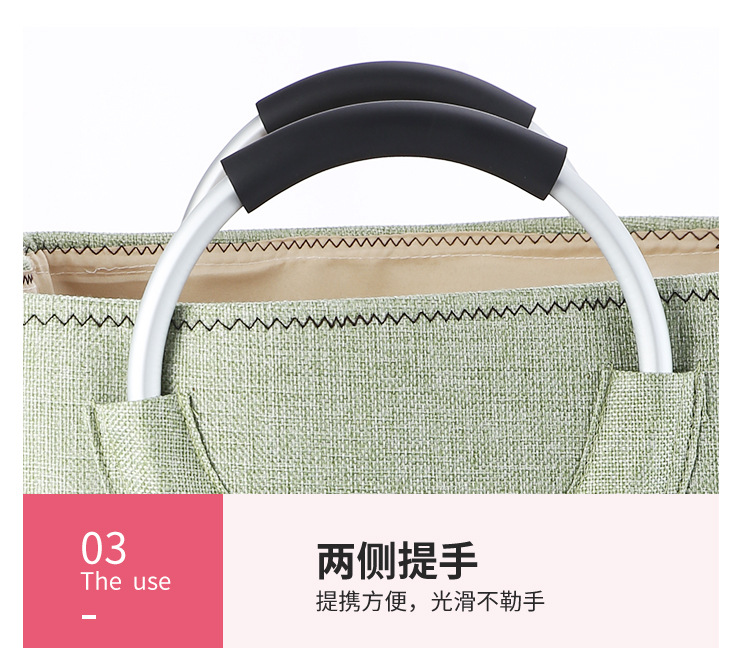 Ins Cross-Border Explosive Large Thickened Aluminum Handbag Debris Basket Storage Bucket Storage Basket Laundry Basket Debris Bucket undefined