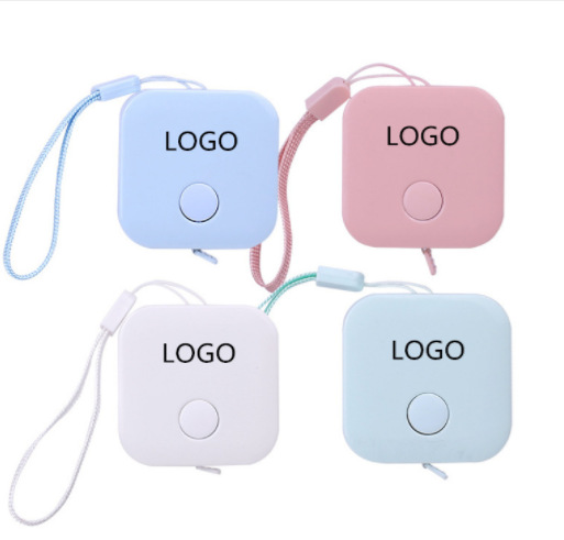 79652方形便携式公英双面刻度纯色皮卷尺 尺子测量三围随身