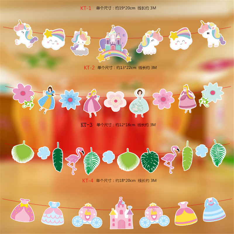 Día del niño escuela kindergarten actividad decoración dibujos animados pequeño animal tire bandera fiesta de cumpleaños vestir bandera colorida