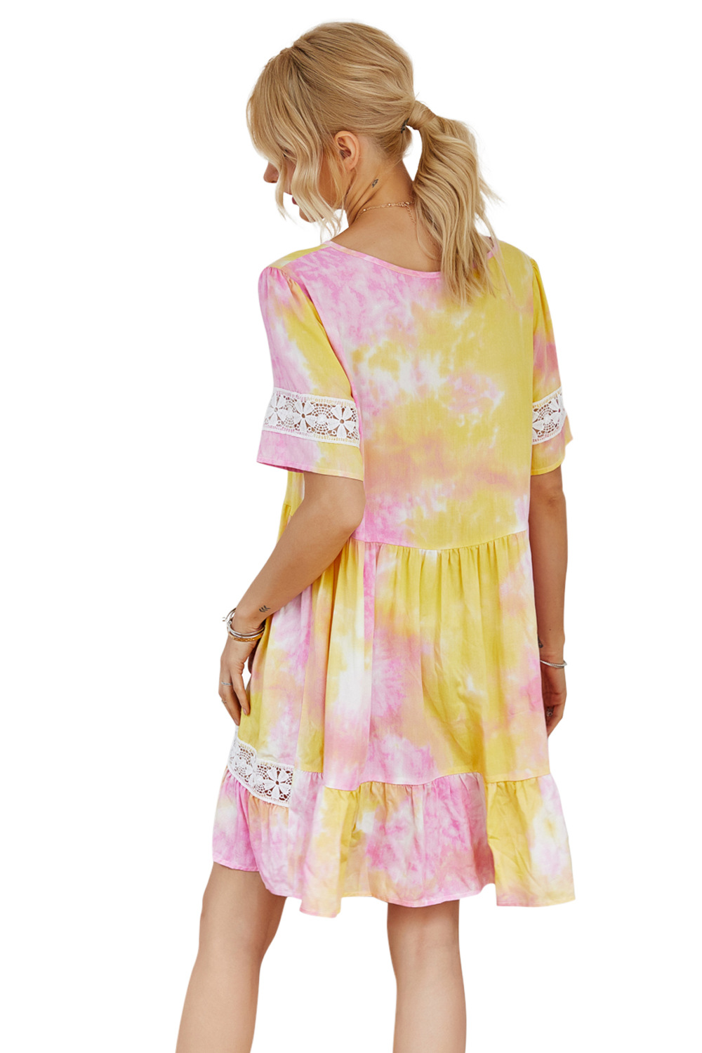 summer new style holiday style spring and summer basic irregular tie-dye wrinkled jacquard  NSDF508