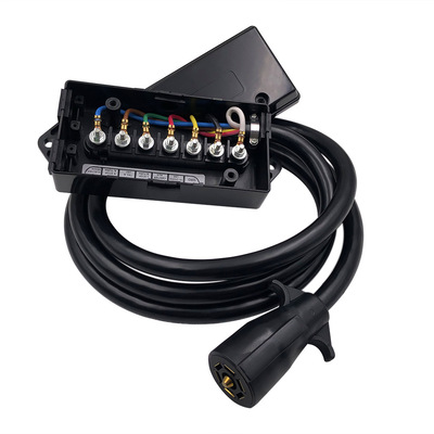 美式拖车7芯延长线卡车插头接线盒房车电源线插座防水连接器