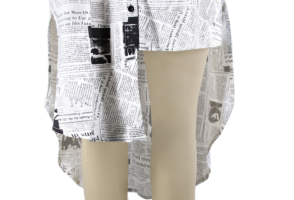 Lapel Collar Print Irregular Ladies Shirt Skirt Women Wholesale