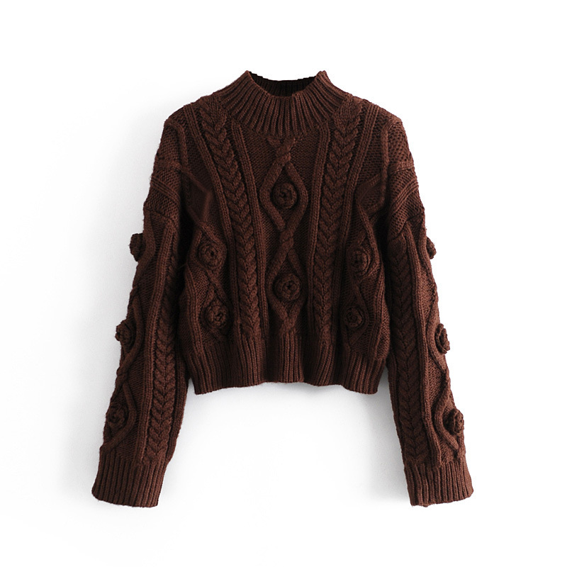 Solid color woven decorative pullover sweater  NSAM12271