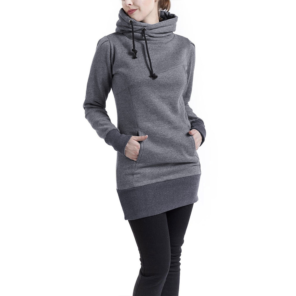 new long-sleeved hooded drawstring waist sweatshirt  NSSA40036