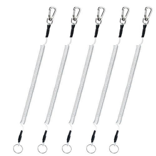 Steel wire spring rope keychain tpu elastic rope key lanyard fishing lost rope Guangdong factory direct sales