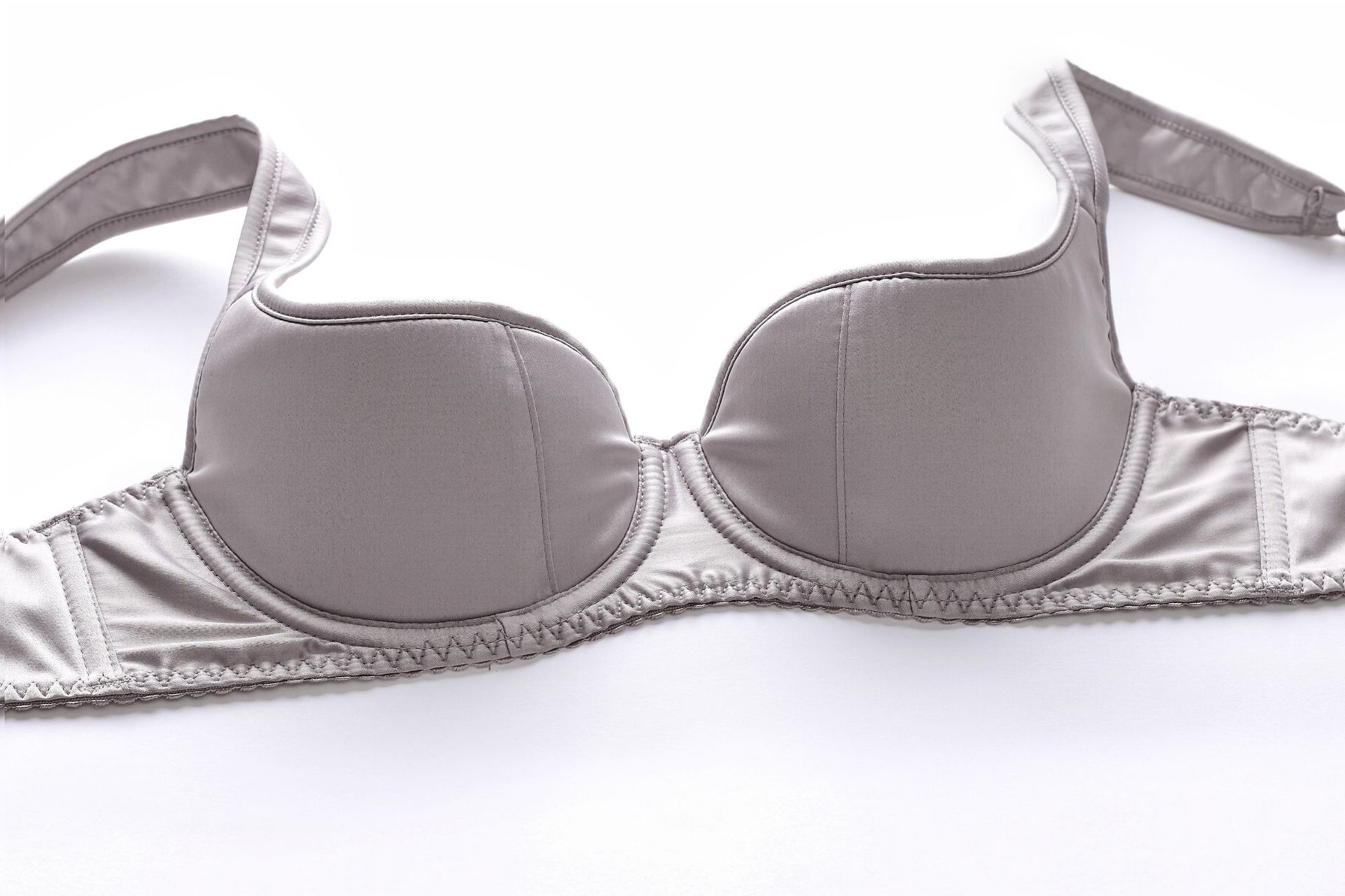 Thin cotton glossy lingerie sexy half cup thin colored Ding women's large chest display small size bra set_voghion.com