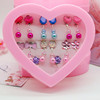 Children's ear clips, pendant, gift box, acrylic set, cartoon earrings, no pierced ears
