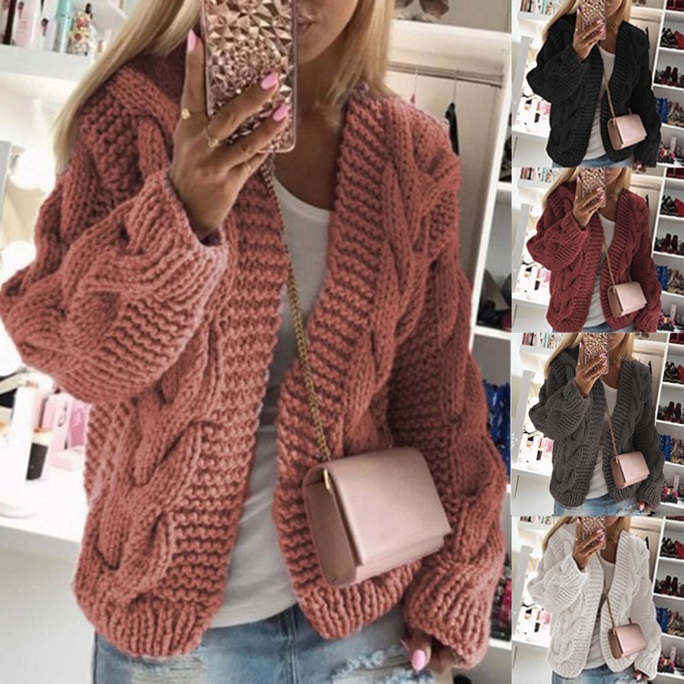 Suéter de punto grueso y resistente estilo europeo y americano para mujer, novedad otoño-invierno 2026, ¡el más vendido!