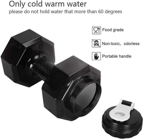Summer Outdoor Famous Creative Exercise Plastic Dumbbell Cup 2600ML Large Capacity Fitness Cup Water Bottle Wholesale