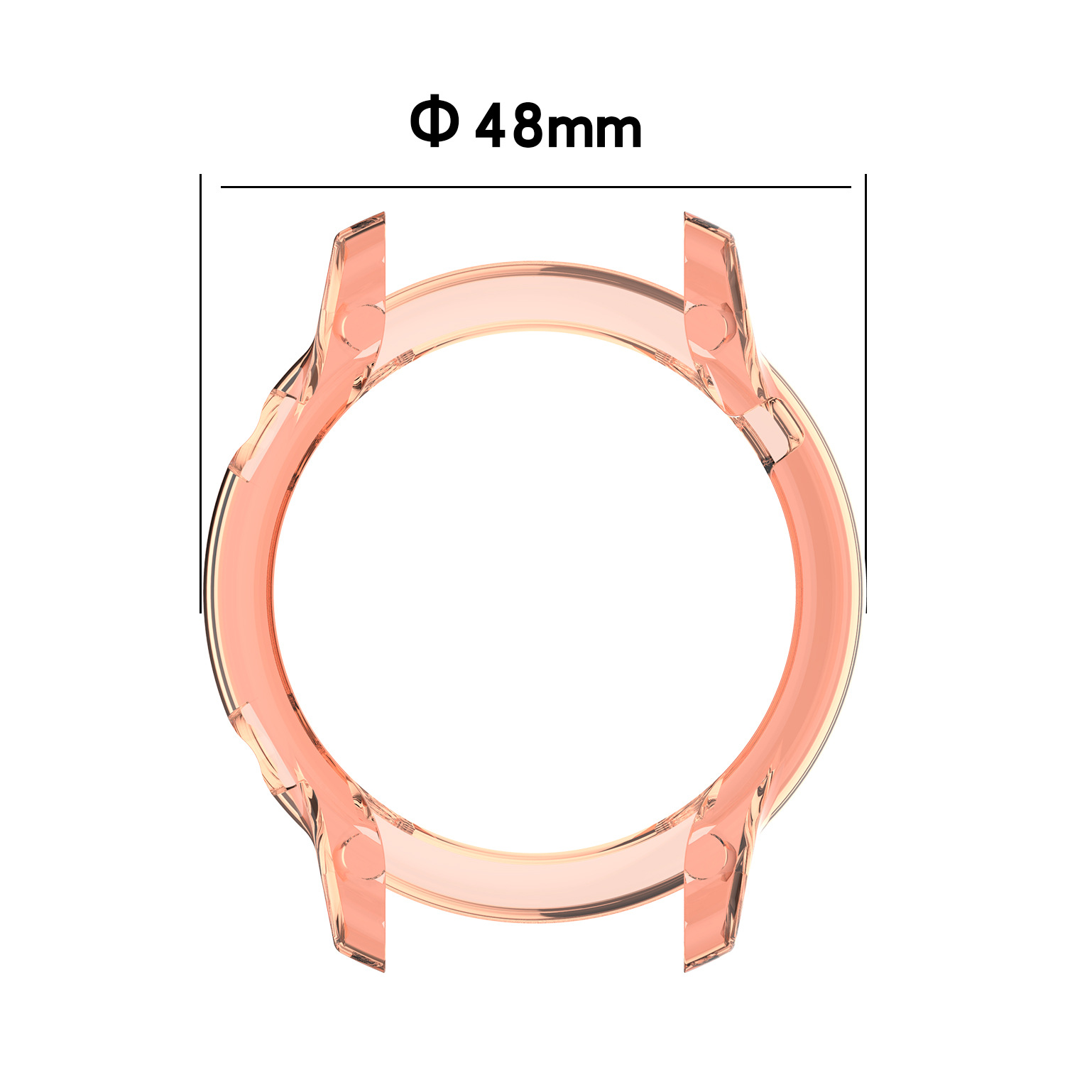 This 42mm/46mm hollowed-out semi-enclosed TPU case is suitable for the honor magic watch2 case Specification drawing