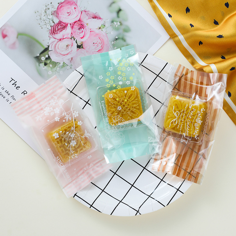 50g磨砂月饼机封袋透明月饼包装袋蛋黄酥包装袋厂家批发包装100个