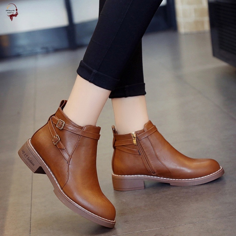 flat shoes women winter boots ankle boot...