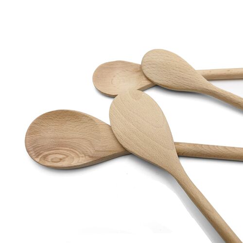 Unpainted wooden spoon, beech wood straight handle mixing spoon, baking spoon, soup pot cooking environmentally friendly wooden spoon