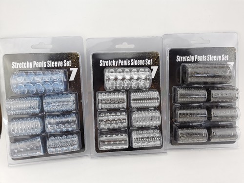 Transparent Sexy 7-piece Set Male Penis Sleeve Crystal Sleeve Couples Toy Adult Sex Toys Caterpillar Finger Sleeve