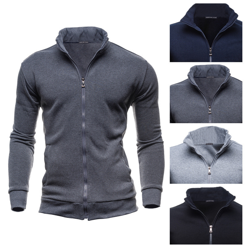 Men's Clothing wsih men's retro sweatshirt sports cardigan fleece zipper jacket_ecoleips.com
