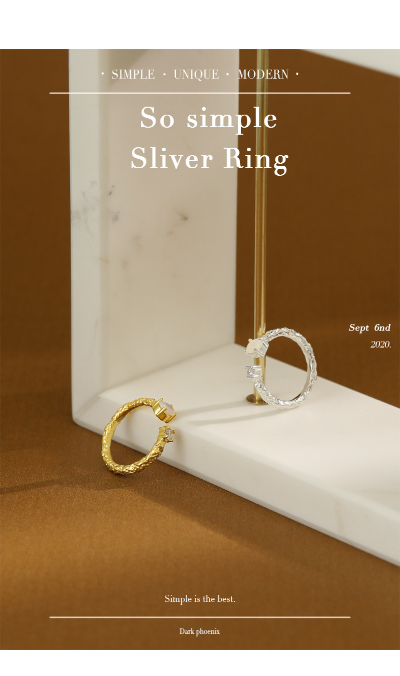 3g Weight 0.03µm Gold Plating Thickness Water Plating Gold Plating Process Platinum Plated Plating Material Zircon Inlay Material Ring Necklace Classification Festival Occasion 925 Sterling Silver Material Letter Pattern Women'S Gender Plating Craft Gold, Silver Color Simple Geometric Opal Stone S925 Sterling Silver Ring 1