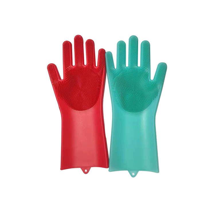 爆款硅胶清洁手套 洗碗刷家务手套 防滑隔热耐磨厨房家居手套批发|ru