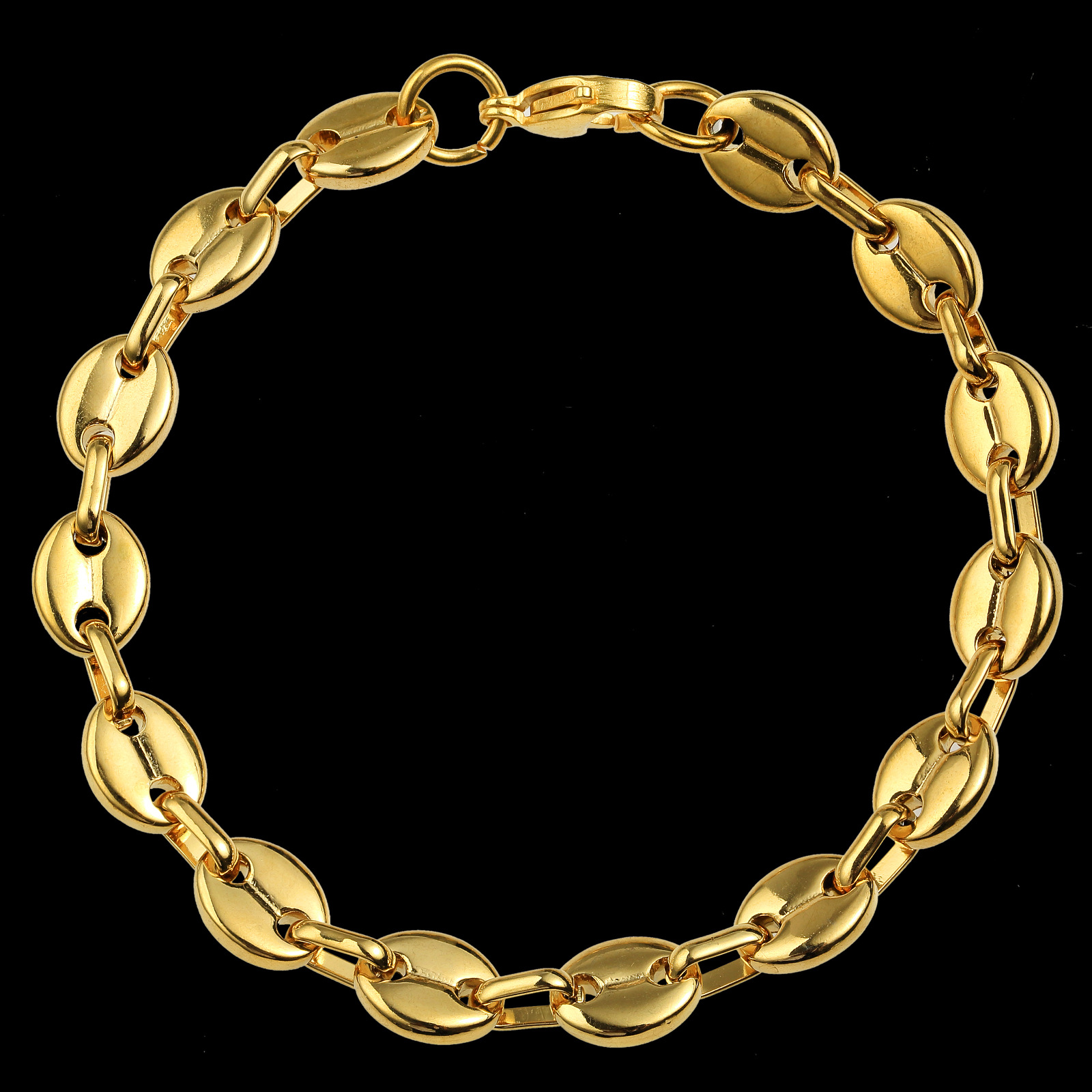 18g Weight Bracelets Classification coffee bean chain Chain Type 1 Piece Quantity Street Occasion Titanium Steel Material Geometric Pattern Men's Gender Plating Design Hip-Hop Style Hip-Hop Geometric Titanium Steel Plating Men's Bracelets Men's Chain Bracelets 7