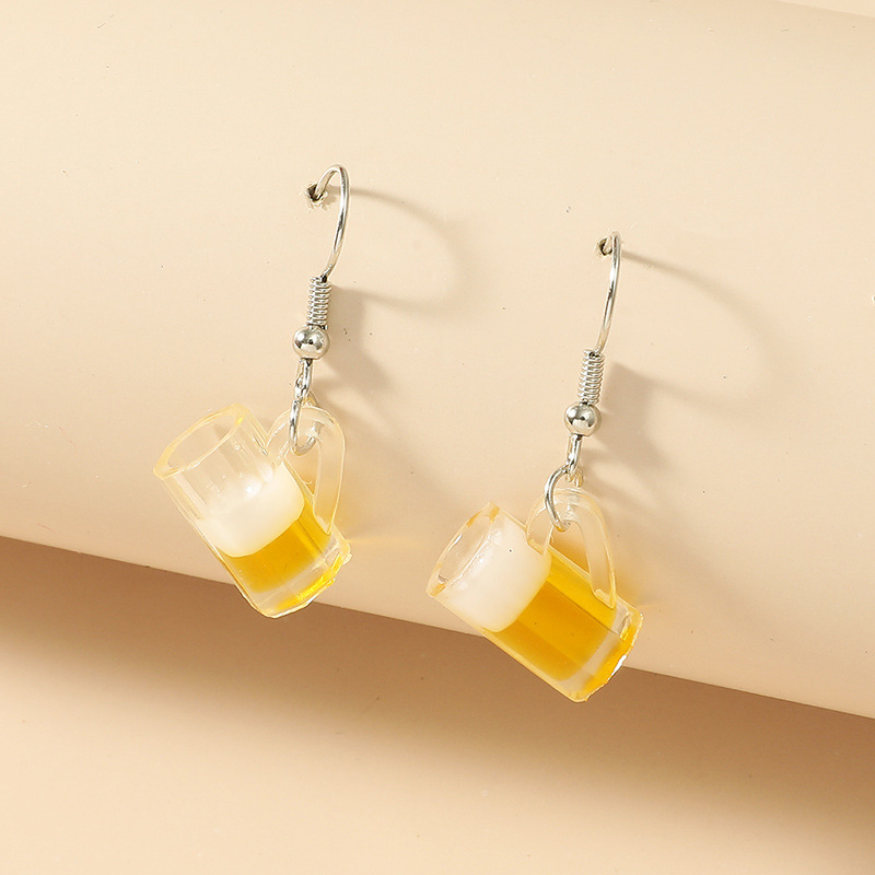 Minimalist Fun Creative Trendy Acrylic Drop Earrings Unique Niche Leaf Fruit Pendant Hooks Ear Jewelry_voghion.com