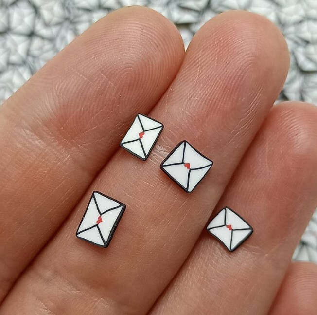 Envelope Sliced Artistic Envelope Mini Envelope Letter Soft Pottery Slime Nail Art Accessories