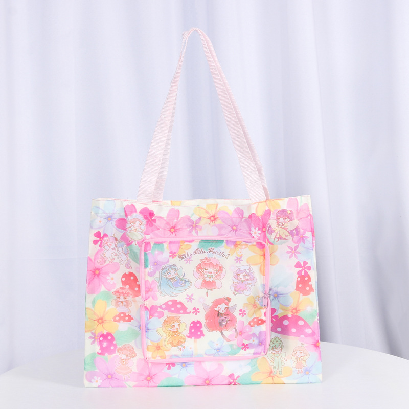 厂家直销涤纶牛津布超市折叠购物袋收纳袋手提背心环保格子布袋