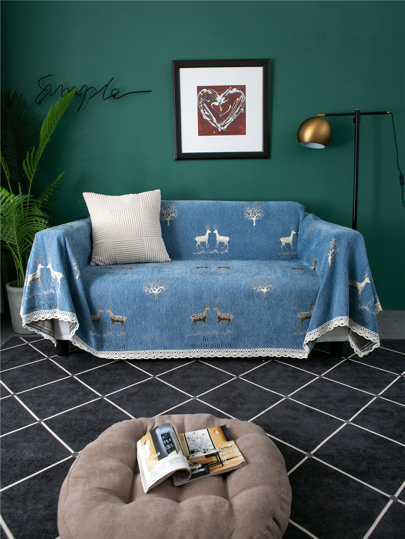 Thickened Chenille Full-cover With Deer Pattern, Non-slip, Elastic, Multi-functional, Suitable For All Seasons, Sofa_voghion.com