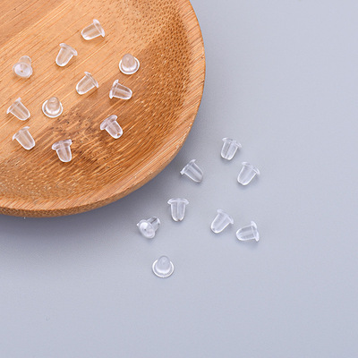 diy Jewelry Earrings parts bullet Plastic Earplugs Earrings Ear Studs parts wholesale transparent silica gel Ear plug