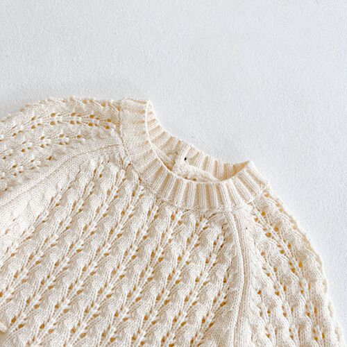 ins spring and autumn clothing baby girl baby knitted hollow waist long-sleeved harem triangle bag fart jumpsuit romper
