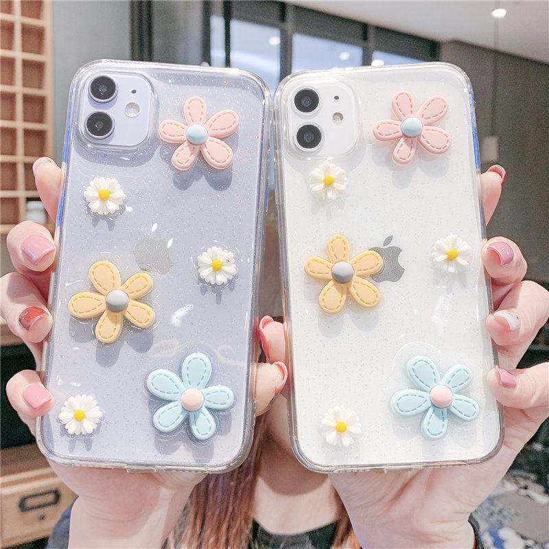 Dripping glue small flower ins Hearts iphone11promax Mobile phone shell apply Apple 8plus Silicone popular brands