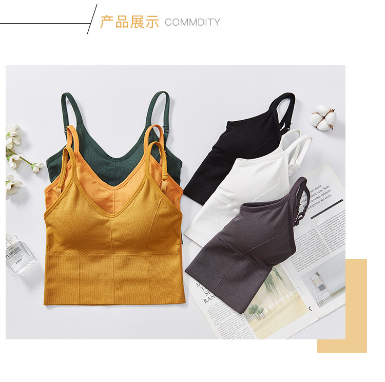 The same U-shaped beauty back-hugging, strapless and body-hugging yoga sports vest and women's halter bra as the Internet celebrity Kaka detail image 13