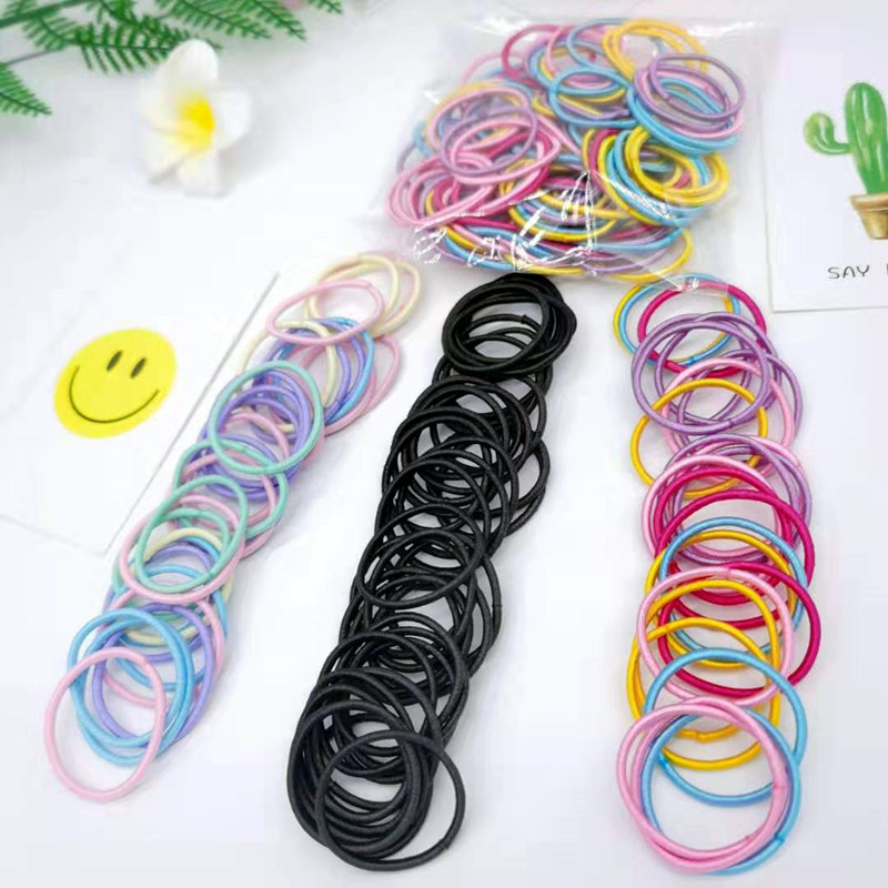 Amazon's best-selling Korean children's leatherband tie rope baby hair ring DIY Rainbow bracelet hair rope hair decoration wholesale