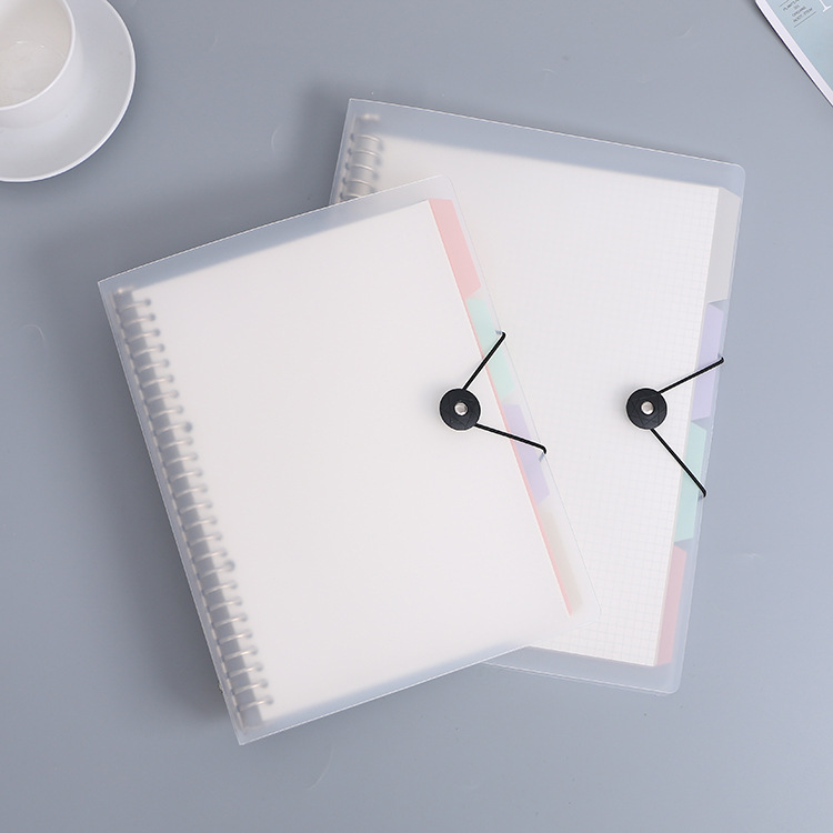 customized new pattern Scrub translucent Button Bandage Loose-leaf PP Hand account note Binder goods in stock