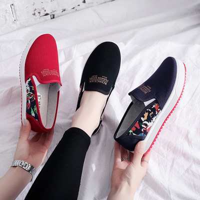 整件批发春秋老北京布鞋女鞋韩版一脚蹬懒人鞋平底帆布鞋女休闲鞋|ms