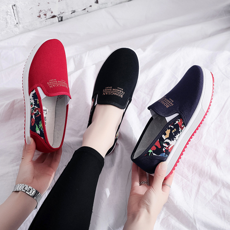 整件批发春秋老北京布鞋女鞋韩版一脚蹬懒人鞋平底帆布鞋女休闲鞋|ms