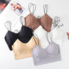 Silk wireless bra, top with cups, pleated skirt, yoga clothing, bra top, underwear, “Frozen”, thin strap, beautiful back