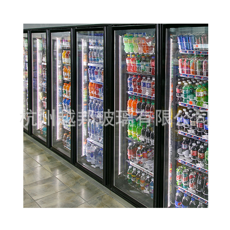 后补式冷库玻璃门，铝合金加热框钢化镀膜加热玻璃，可配货架