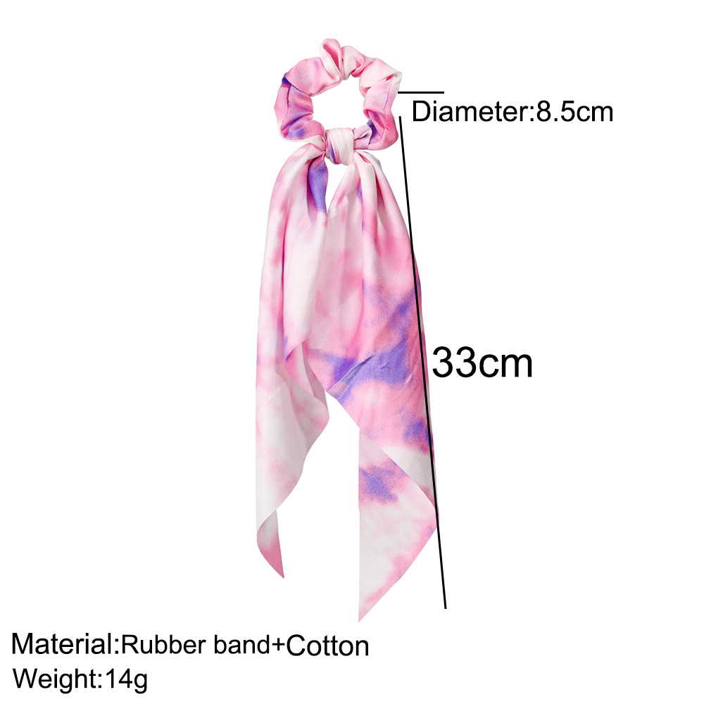 Fashion Thin Tie-dye Hair Scrunchies Disc Hair Chiffon Ink Painting Hair Ring Wholesale Nihaojewelry display picture 1