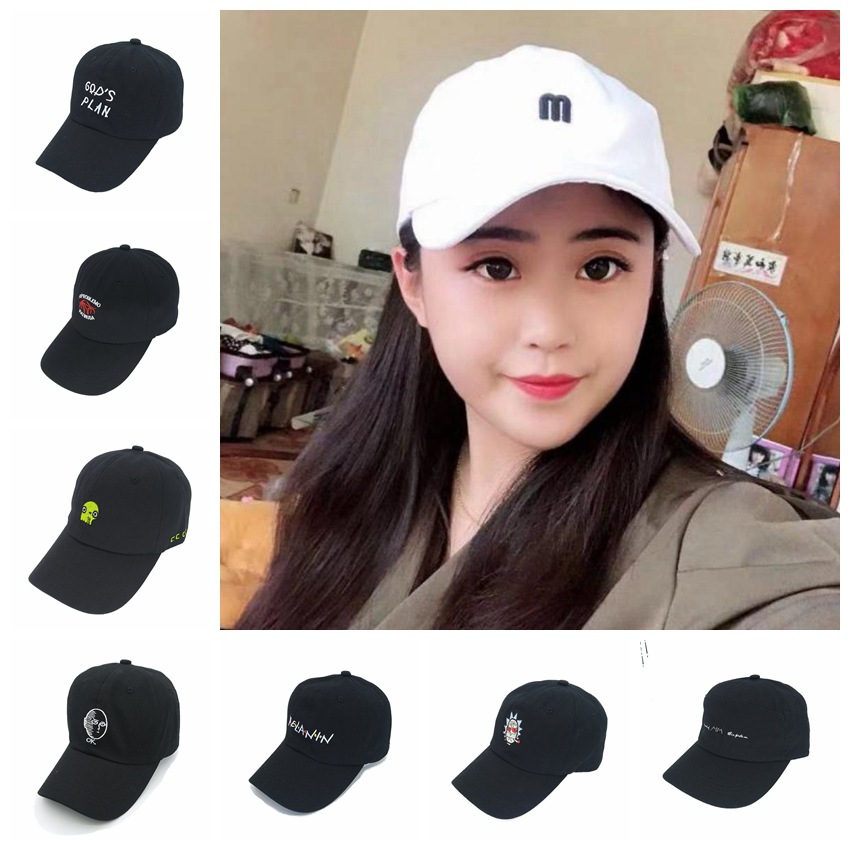 软顶纯棉帽子男女韩版潮春夏季刺绣英文字母弯檐棒球帽男女士帽子|ru