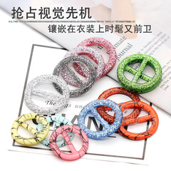 Origin supply fashionable colored resin sparkling Chinese style clothing corner adjustment fastener decorative resin Japanese character fastener