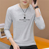 Trend T-shirt, demi-season top for leisure, 2021 collection, long sleeve, round collar, Korean style