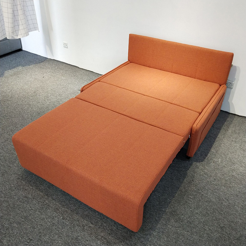 Sofá cama de tela desmontable multifuncional de doble propósito pequeño apartamento balcón almacenamiento plegable retractable sofá perezoso
