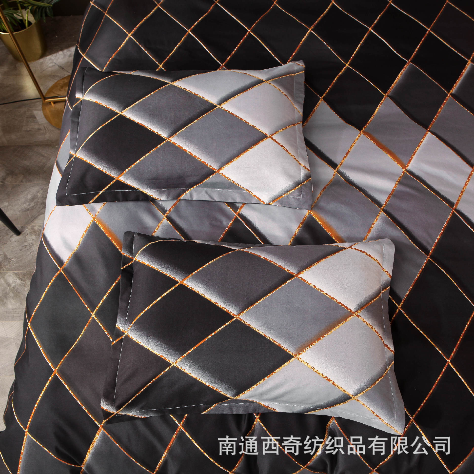 亚马逊 eaby 速卖通 wish 跨境外贸厂家 几何 罗尔尼纯色 枕套