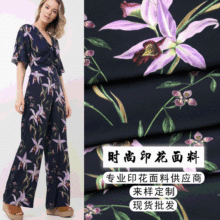 汉服春夏花瑶印花面料 内搭雪纺连衣裙 花瑶绉印花布料 修身