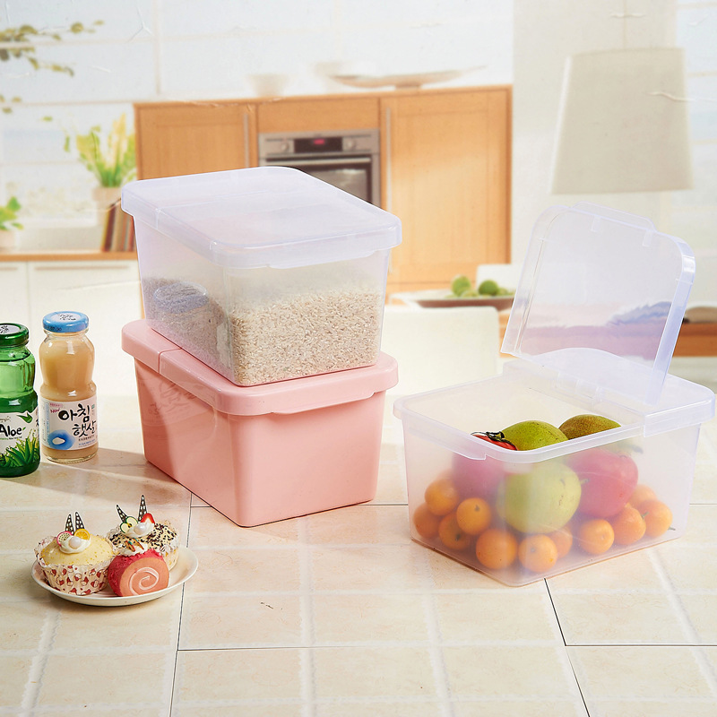 Food-grade lid storage rice box Taizhou rice box small capacity high transparency rice bucket 4kg storage bucket