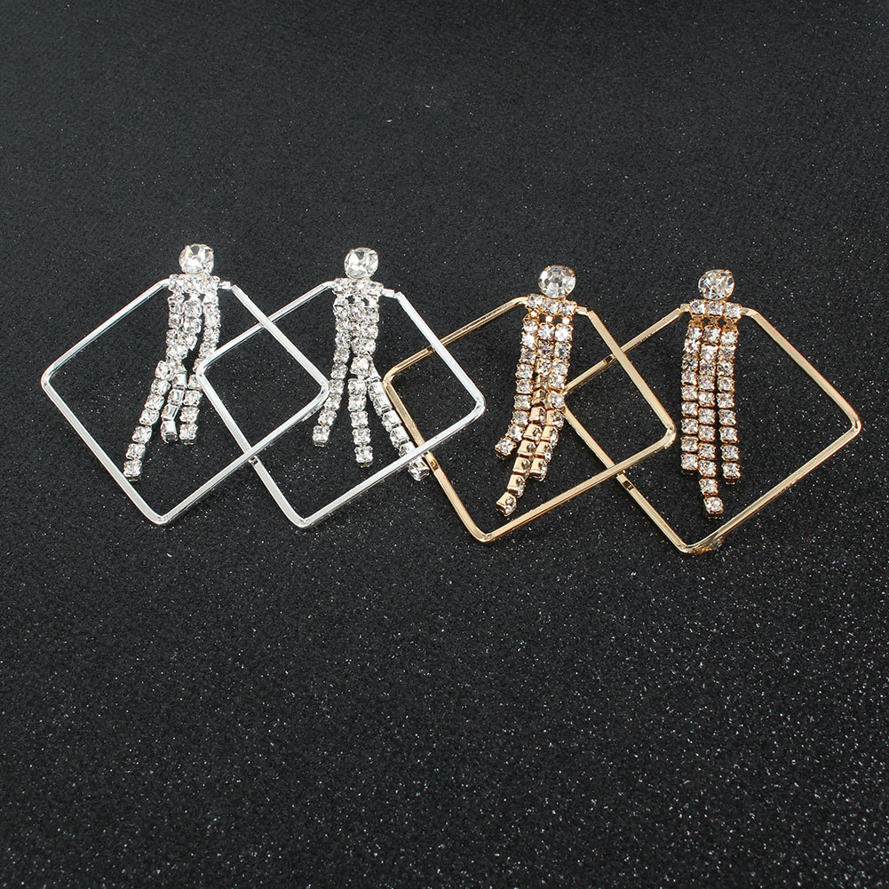 Creative Bohemian Alloy Geometric Diamond Retro Earrings Wholesale Nihaojewerly display picture 5