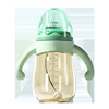 Children's protective anti-colic feeding bottle for new born, shatterproof silica gel straw for baby, wide neck