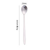 Stainless steel round spoon honey spoon coffee stir spoon long -handle short round head gift dessert sediment sediment sediment sediment logo