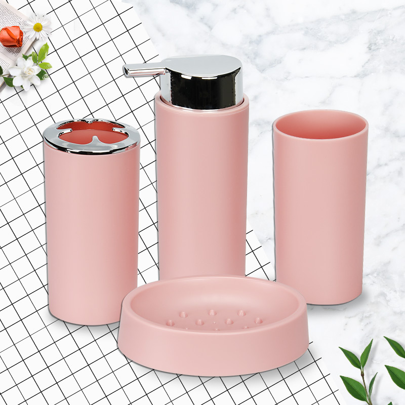 Baño de lavado Conjunto de 4 piezas transfronteriza exclusiva fábrica de enjuague bucal taza cepillo de dientes titular caja de jabón baño conjunto de 4 piezas