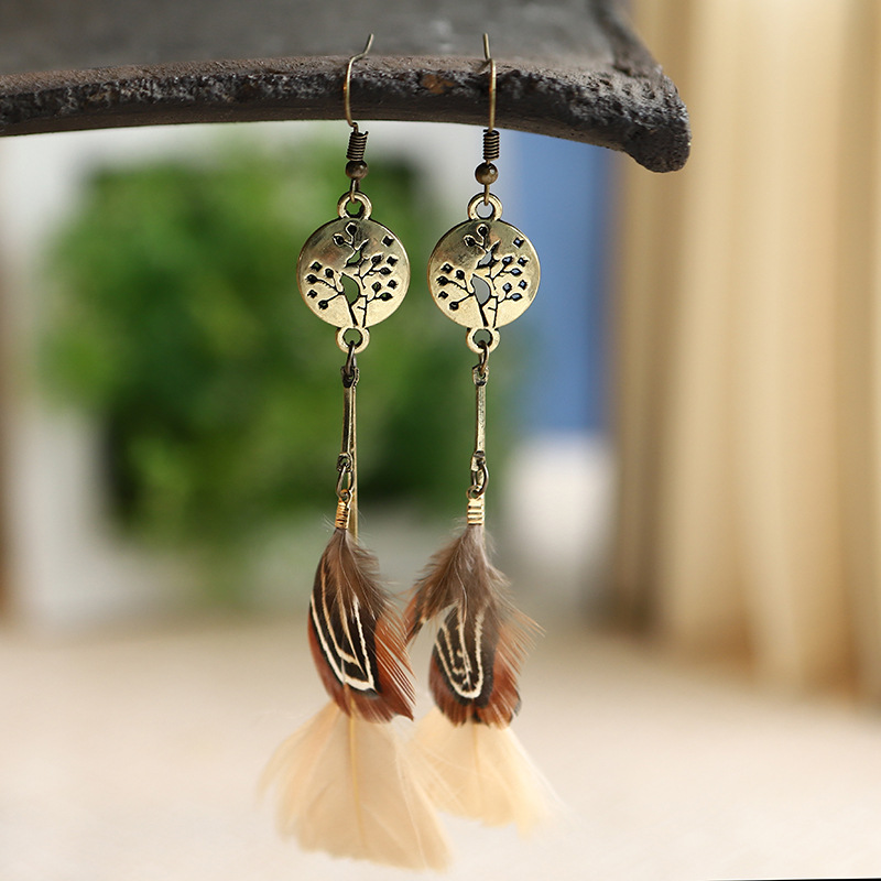 Fashion accessories popular Bohemian feather alloy earringspicture1