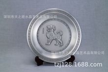 深圳純錫盤擺盤廠家 錫盤紀念盤制作 狗年錫盤 紀念盤
